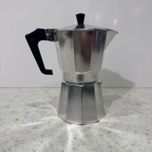 Pezzetti Stovetop Espresso Maker 6cup Silver and Black